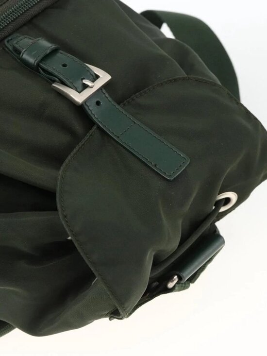 PRADA Backpack Nylon Green Silver Auth BA11221 main image 7